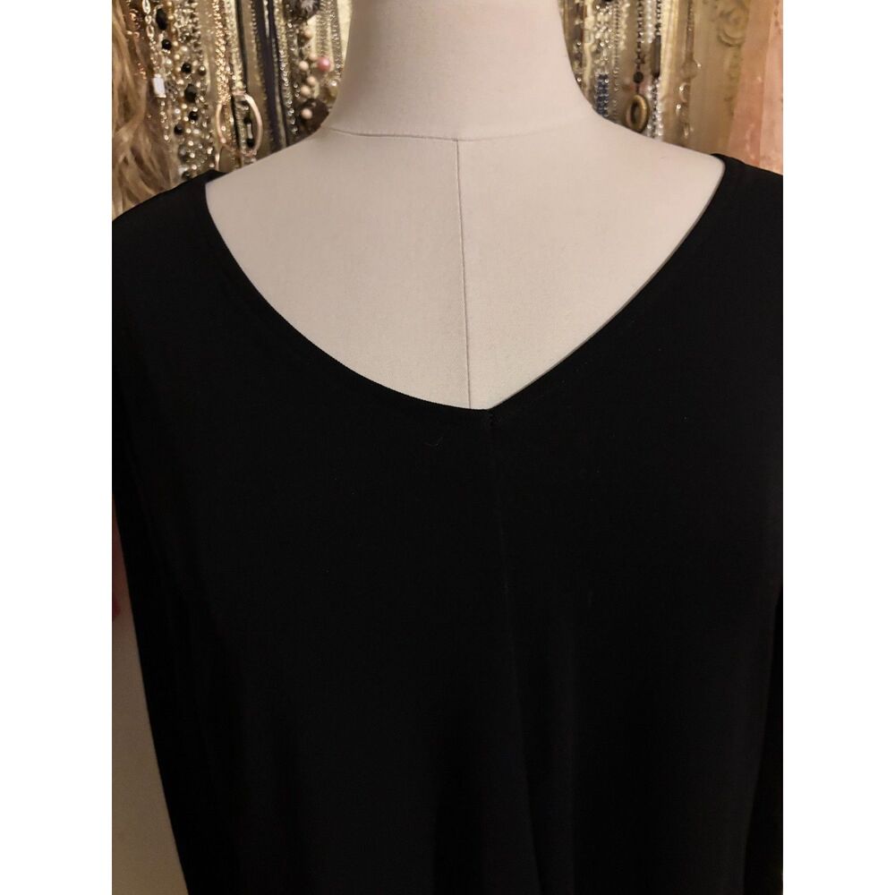 Jacqueline Ferrar Black V-Neck Long-Sleeve Dress (XL Tall)